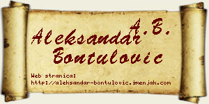 Aleksandar Bontulović vizit kartica